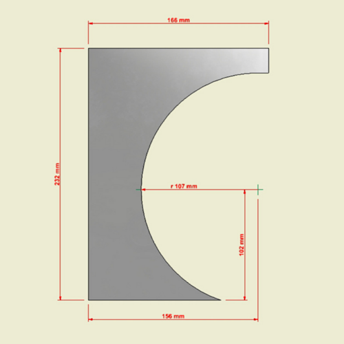 STAINLESS STEEL OUTLINE SCRAPER - SPHERICAL N1