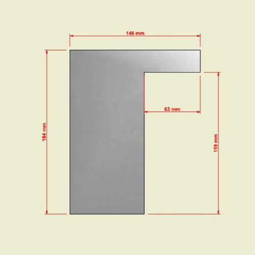 STAINLESS STEEL OUTLINE SCRAPER - RIGHT ANGLE N1