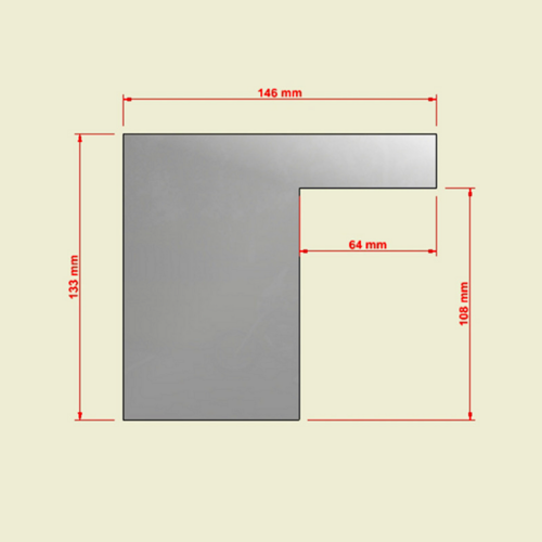 STAINLESS STEEL OUTLINE SCRAPER  - RIGHT ANGLE N2