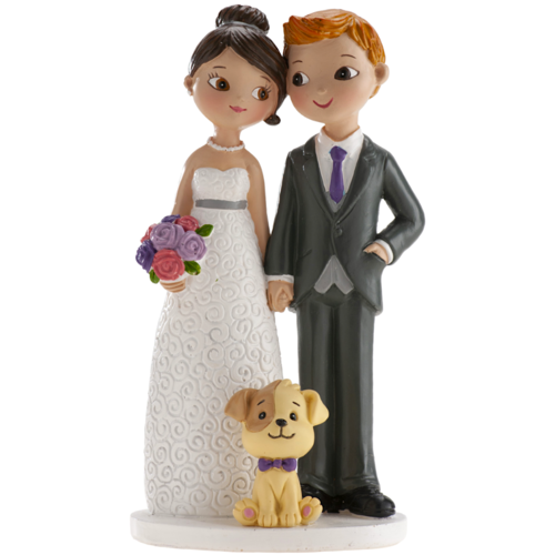 DEKORA CAKE FIGURE - COUPLE WITH DOG