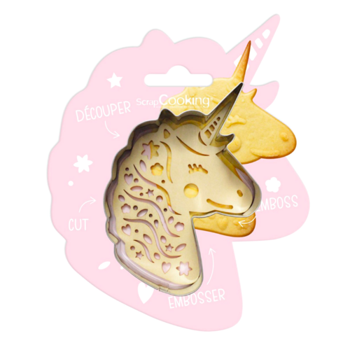 SCRAPCOOKING BISCUIT CUTTER + STAMP - UNICORN