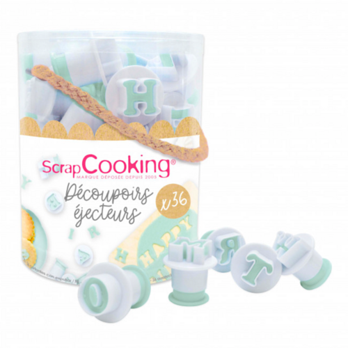 SCRAPCOOKING SET 36 BISCUIT CUTTERS - LETTERS AND NUMBERS