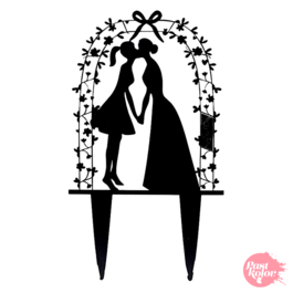 BLACK CAKE TOPPER - BRIDAL COUPLE