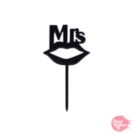 BLACK CUPCAKE TOPPERS - MRS LIPS