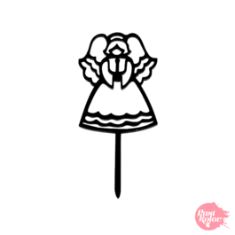 BLACK CUPCAKE TOPPERS - ANGEL