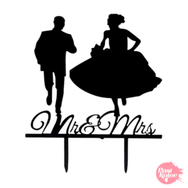 BLACK CAKE TOPPER - JUST MARRIED
