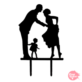 BLACK CAKE TOPPER - FAMILY KISS