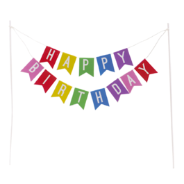 DEKORA CAKE TOPPER - "HAPPY BIRTHDAY" FLAGS