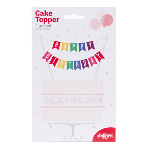 DEKORA CAKE TOPPER - "HAPPY BIRTHDAY" FLAGS