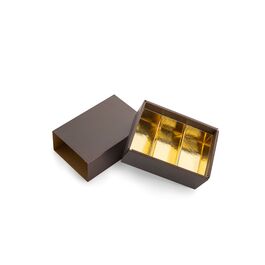 BROWN BOX FOR CHOCOLATES "BERLIN" - 10,5 CM