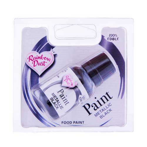 RAINBOW DUST EDIBLE METALLIC PAINT - BLACK (25 ML)