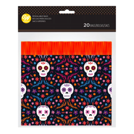 WILTON CANDY BAGS WITH ZIP CLOSURE - DAY OF THE DEAD (20 U)