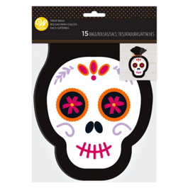 WILTON CANDY BAGS - MEXICAN SKULL (15 U)