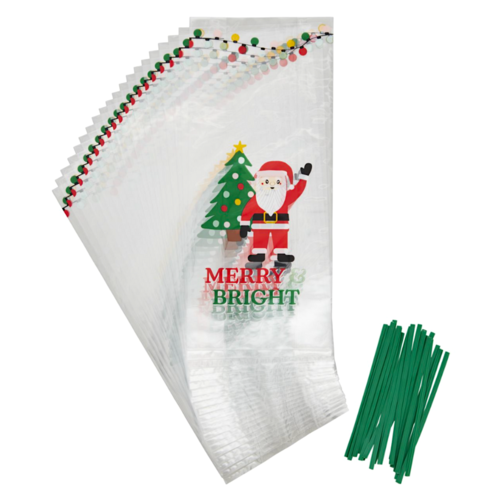 WILTON CANDY BAGS - CHRISTMAS "MERRY & BRIGHT" (20 PCS)