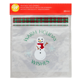 WILTON CANDY BAGS WITH ZIP CLOSURE - SNOWMAN (20 PCS.)