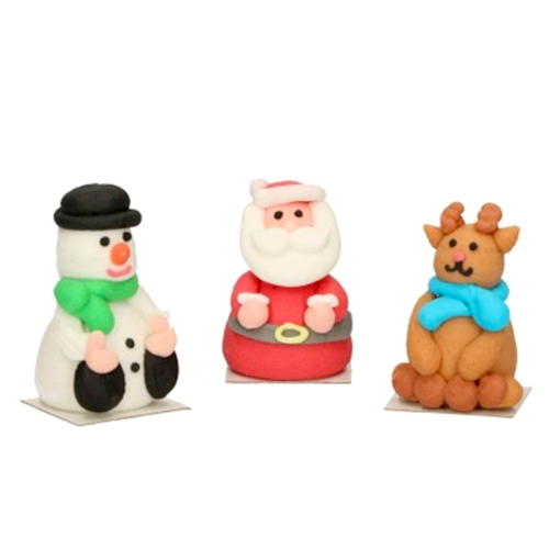 FUNCAKES SUGAR DECORATIONS - CHRISTMAS FIGURES (3D)