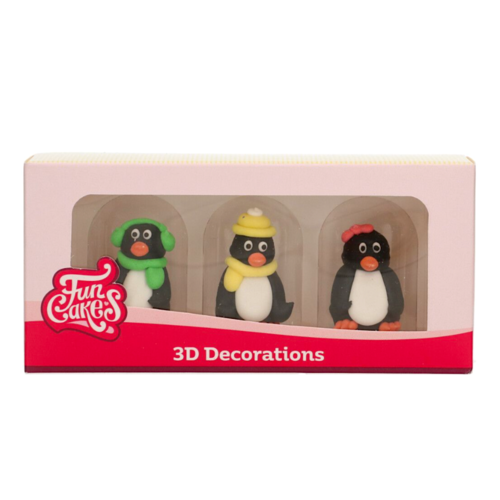 FUNCAKES SUGAR DECORATIONS - (3D) PENGUINS