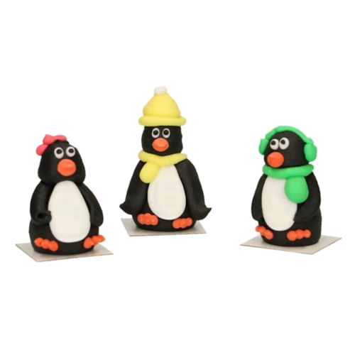 FUNCAKES SUGAR DECORATIONS - (3D) PENGUINS