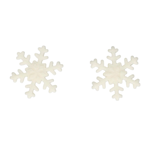 FUNCAKES SUGAR DECORATIONS - SNOWFLAKES (WHITE)