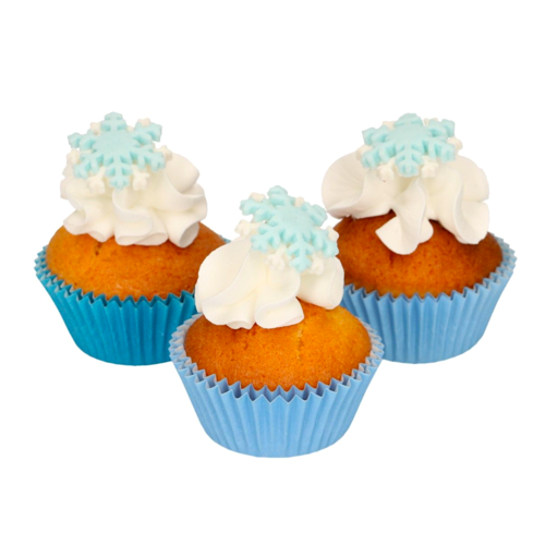 FUNCAKES SUGAR DECORATIONS - SNOWFLAKES (WHITE AND BLUE)