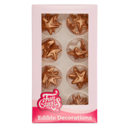 FUNCAKES SUGAR DECORATIONS - STARS (BRONZE / GOLD)