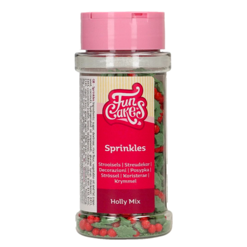 FUNCAKES SPRINKLES - "HOLLY" MIX (55 G)