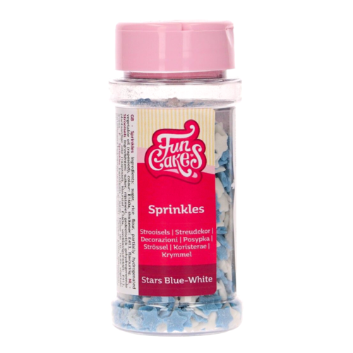 FUNCAKES SPRINKLES - STARS (WHITE AND BLUE) 55 G