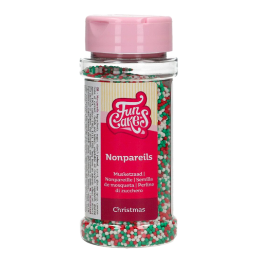 FUNCAKES SUGAR PEARLS (NONPAREILS) - CHRISTMAS 80 G