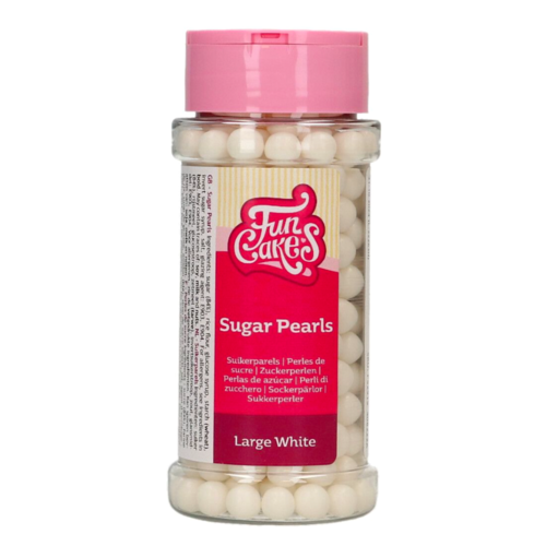 FUNCAKES SUGAR PEARLS - WHITE (LARGE) 80 G