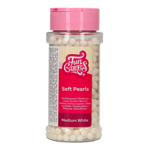 FUNCAKES SUGAR PEARLS - WHITE (MEDIUM) 80 G