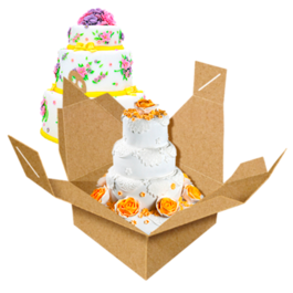 KRAFT CAKE BOX WITH HANDLE AND SPECIAL HEIGHT - 32 x H 33 CM
