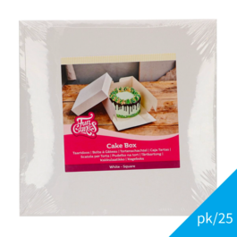 FUNCAKES WHITE CAKE BOX - 20 CM  (25 U)