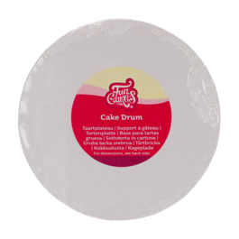 FUNCAKES WHITE ROUND CAKE DRUM - 20 CM 