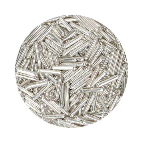 FUNCAKES SUGAR STICKS XL - SILVER METALLIC 70 G