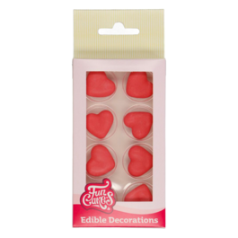 FUNCAKE SUGAR DECORATIONS - RED HEARTS