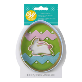 WILTON METALLIC CUTTERS SET - EGG AND RABBIT