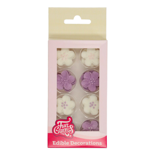 FUNCAKES SUGAR DECORATIONS - PURPLE FLOWERS