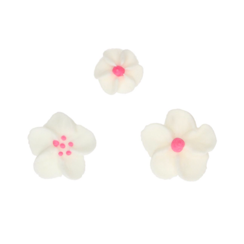 FUNCAKES SUGAR DECORATIONS - WHITE AND PINK FLOWERS