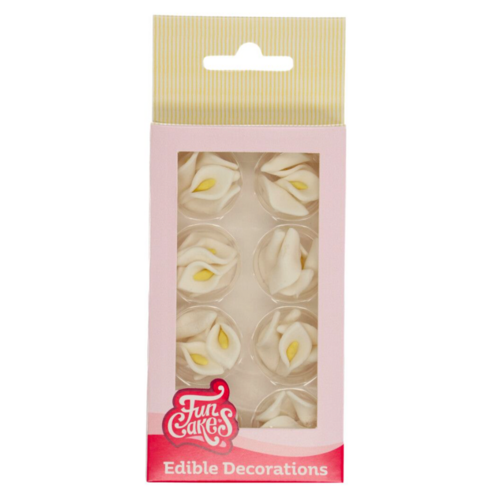 FUNCAKES SUGAR DECORATIONS - WHITE CALA FLOWER