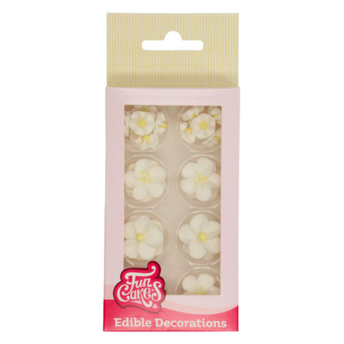 FUNCAKES SUGAR DECORATIONS - WHITE FLOWERS