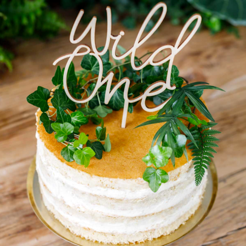 PARTYDECO WOODEN CAKE TOPPER - "WILD ONE"