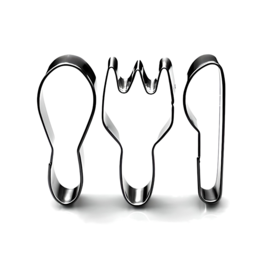 SET 3 STEEL CUTTERS - CUTLERY