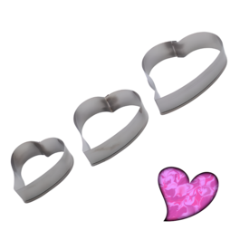 3 STEEL CUTTERS SET - HEARTS N2