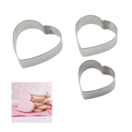 3 STEEL CUTTERS SET - HEARTS N1