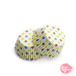 CUPCAKE CAPSULES WITH POLKA DOTS - 50 UNITS