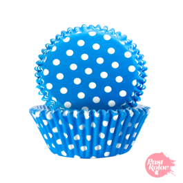 BLUE CUPCAKE CAPSULES WITH POLKA DOTS - 24 UNITS