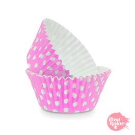 PINK CUPCAKE CAPSULES WITH POLKA DOTS - 24 UNITS