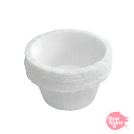 30 CURLY MINI CUPCAKE CAPSULES - WHITE