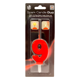 CIALFIR RED SPARK CANDLE "DUO" - NUMBER 9