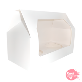 WHITE CUPCAKES BOX WITH WINDOW - 2 CUPCAKES